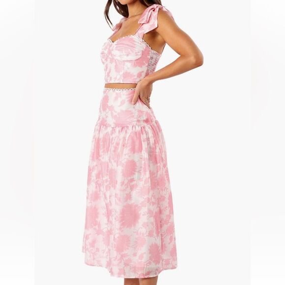 Petal & Pup Elle Floral Top & Midi Skirt Set XS/S LOVE SHACK FANCY VIBES - Picture 6 of 8